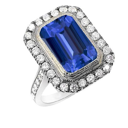 natural emerald sapphire 4.50ct watch front view