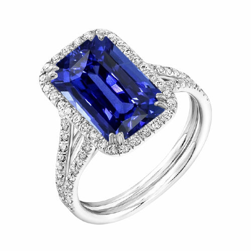 natural emerald sapphire 4.50ct band front view