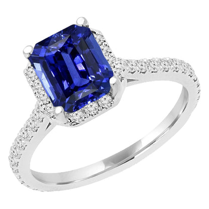 natural emerald sapphire 4ct ring front view