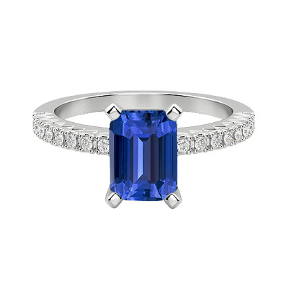  Gorgeous fancy     Engagement Ring Round Diamond Sri Lankan Sapphire Emerald
