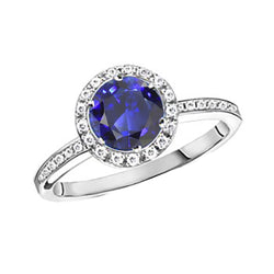 Womens Natural Earth Mined Diamond Halo Ring Ceylon Sapphire Gemstone Accented 2.50 Carats