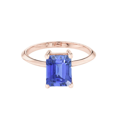 Best Amazing Stylish womans Classic Solitaire Ring Emerald Blue Sapphire Rose Gold