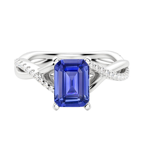 Best Amazing Stylish womans Gemstone Emerald Sapphire Ring Gold Infinity Shank Jewelry