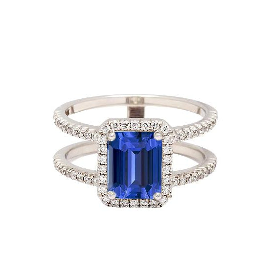 Diamond Jewelry Best Amazing Stylish womans Ceylon Sapphire Halo Engagement Ring