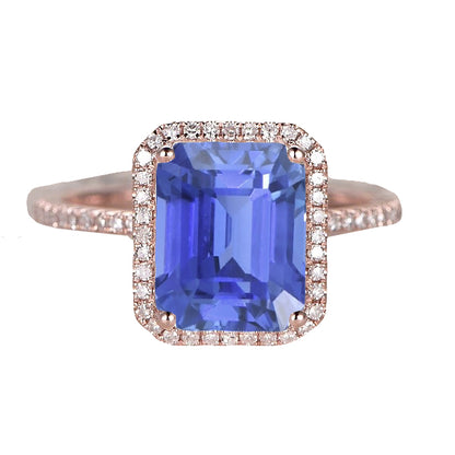 natural emerald sapphire 4.50ct ring front view