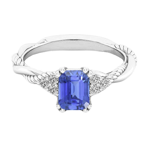 Gemstone Best Amazing Stylish womans   Jewelry Emerald Sapphire Ring Twisted Rope Style 