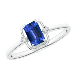 3 Stone Emerald Sapphire Ring Bezel Set Round Natural Earth Mined Diamonds 1.75 Carats
