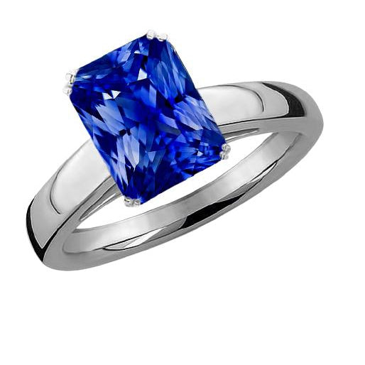 Best Amazing Stylish womans  Radiant Solitaire Ceylon Sapphire Engagement Ring