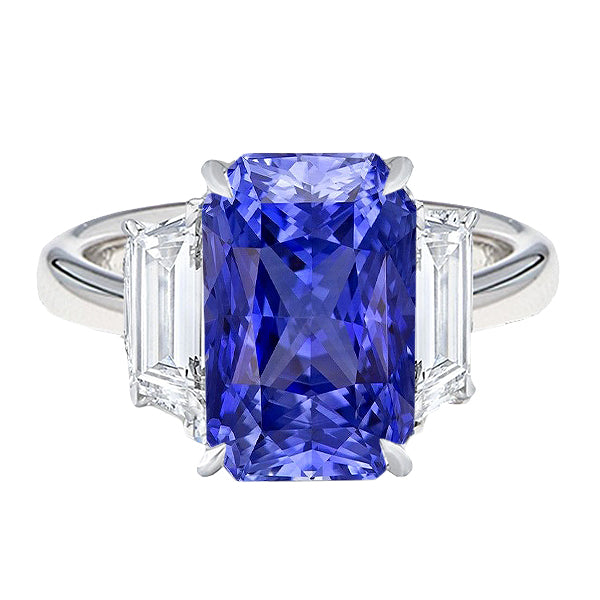 Women Anniversary Ring Emerald Diamonds Gold Blue Sapphire   New High Quality Wedding  