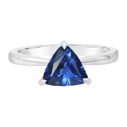 Solitaire Trillion Deep Blue Sapphire  Sparkling Unique Lady’s  