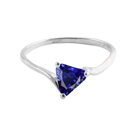 Brilliant Solitaire Engagement Ring Deep Blue Sapphire 