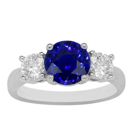  Ladies Brilliant Sparkling  Round Diamond 3 Stone Gemstone Ring