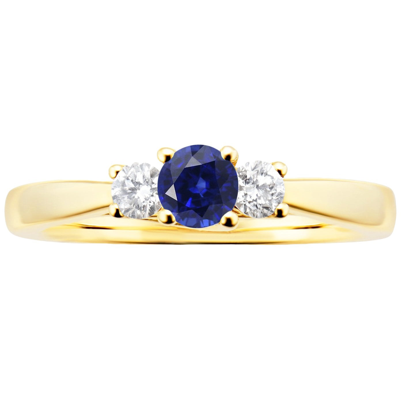  Ladies Brilliant Sparkling   Round Diamond Sapphire Ring