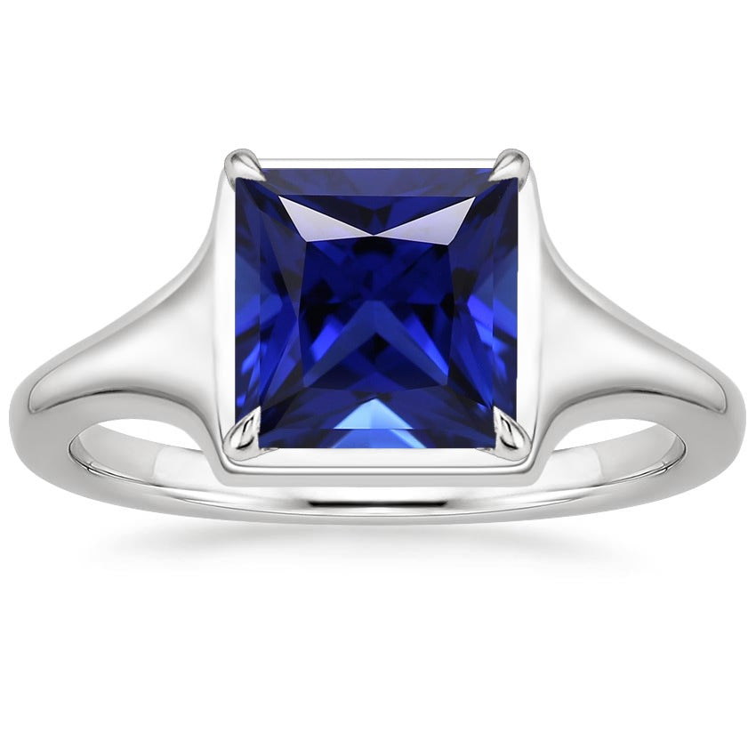 Ladies Stylish Fancy  Gemstone Solitaire Ring Princess Sri Lankan Sapphire