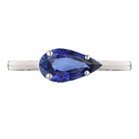 Solitaire Blue Sapphire Ring