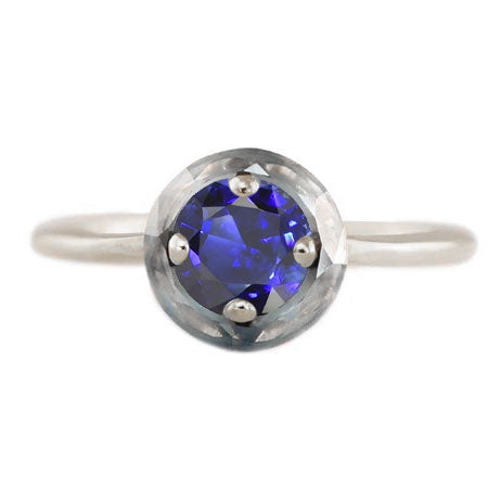 Round Sapphire Solitaire Ring