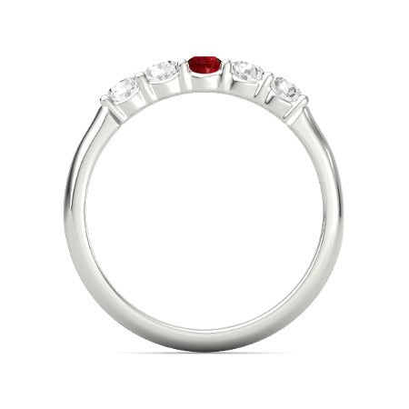 Gemstone Ring Round Ruby Ring F Vs1 Vvs1 White Gold 14K Jewelry