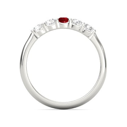 Gemstone Ring Round Ruby Ring F Vs1 Vvs1 White Gold 14K Jewelry