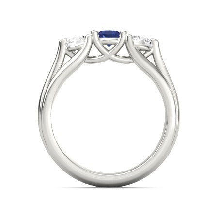 Best Round Diamonds Blue Sapphire Ring F Vs1 Vvs1 