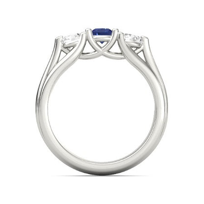 Best Round Diamonds Blue Sapphire Ring F Vs1 Vvs1 