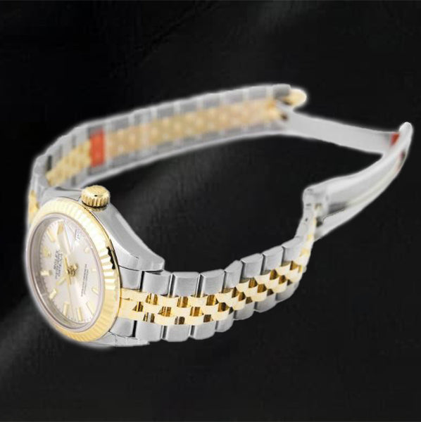 Rolex 279173 Datejust Yellow Gold Fluted Bezel Luminous Dial Two-tone Bracelet