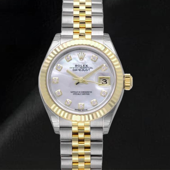 279173 Rolex Lady Date-just White MOP Dial 18k Yellow Gold 28mm