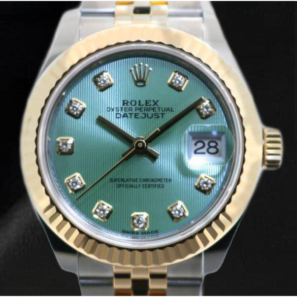 natural diamond watch front view