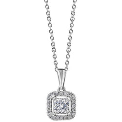 Radiant And Round Cut 2.10 Carats Diamonds Pendant Necklace Gold