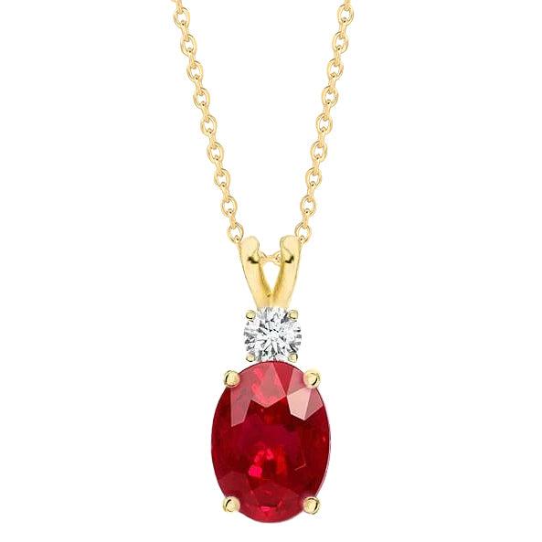 natural round ruby 8.50ct pendant front view