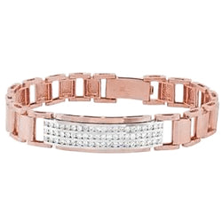Rose Gold 14K Men Natural Earth Mined Diamond Bracelet 3 Carats Jewelry