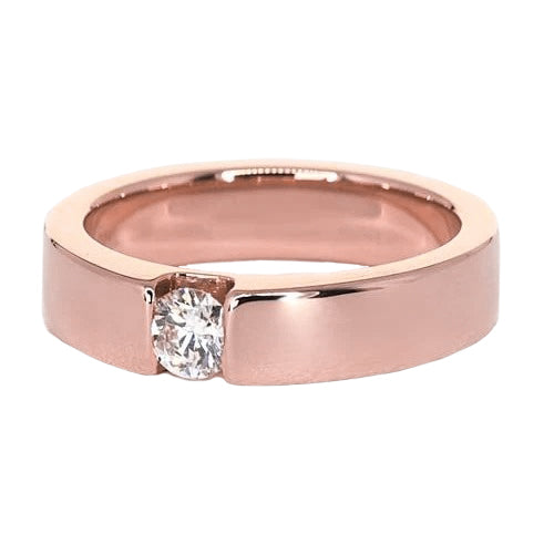 Products Rose Gold 14K Tension Set Round Men's Ring 0.75 Carats Success