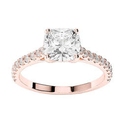 Rose Gold 3.25 Carats Cushion Natural Earth Mined Diamond Engagement Ring New