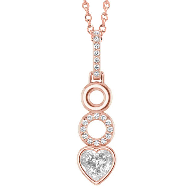 Diamond Pendant Bezel Set Heart Old Miner