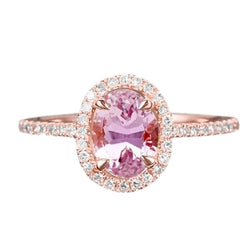 Rose Gold Oval Cut Kunzite And Diamond Wedding Ring 12 Carats Jewelry