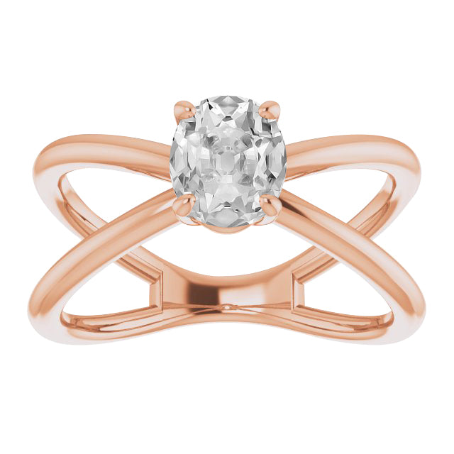 natural oval diamond 3ct ring front view