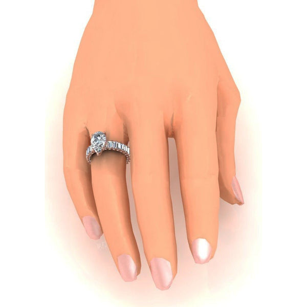 Pear Baguette Engagement Ring