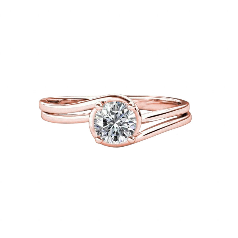 Rose Gold Solitaire Round Natural Earth Mined Diamond Engagement Ring 1.75 Ct