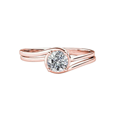 Rose Gold Solitaire Round Natural Earth Mined Diamond Engagement Ring 1.75 Ct