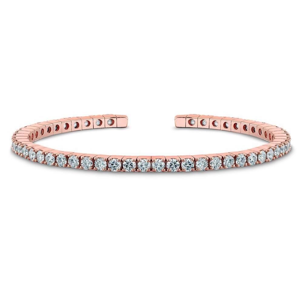 Rose Gold 10K Round Cut 7.80 Carats Lab Grown Diamonds Tennis Bracelet