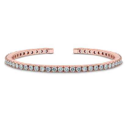 Rose Gold 10K Round Cut 7.80 Carats Lab Grown Diamonds Tennis Bracelet
