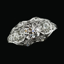 Round 3 Stone Style Old Mine Cut Natural Earth Mined Diamonds Jewelry 4.25 Carats