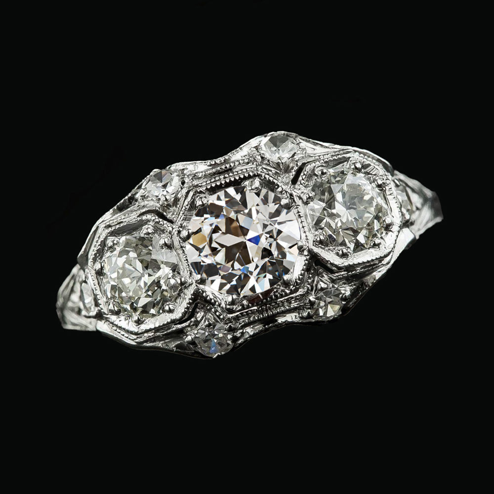 Round 3 Stone Style Old Miner Diamonds Jewelry