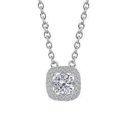 Round Brilliant Cut Diamond Pendant Necklace 1.50 Carat White Gold 14K
