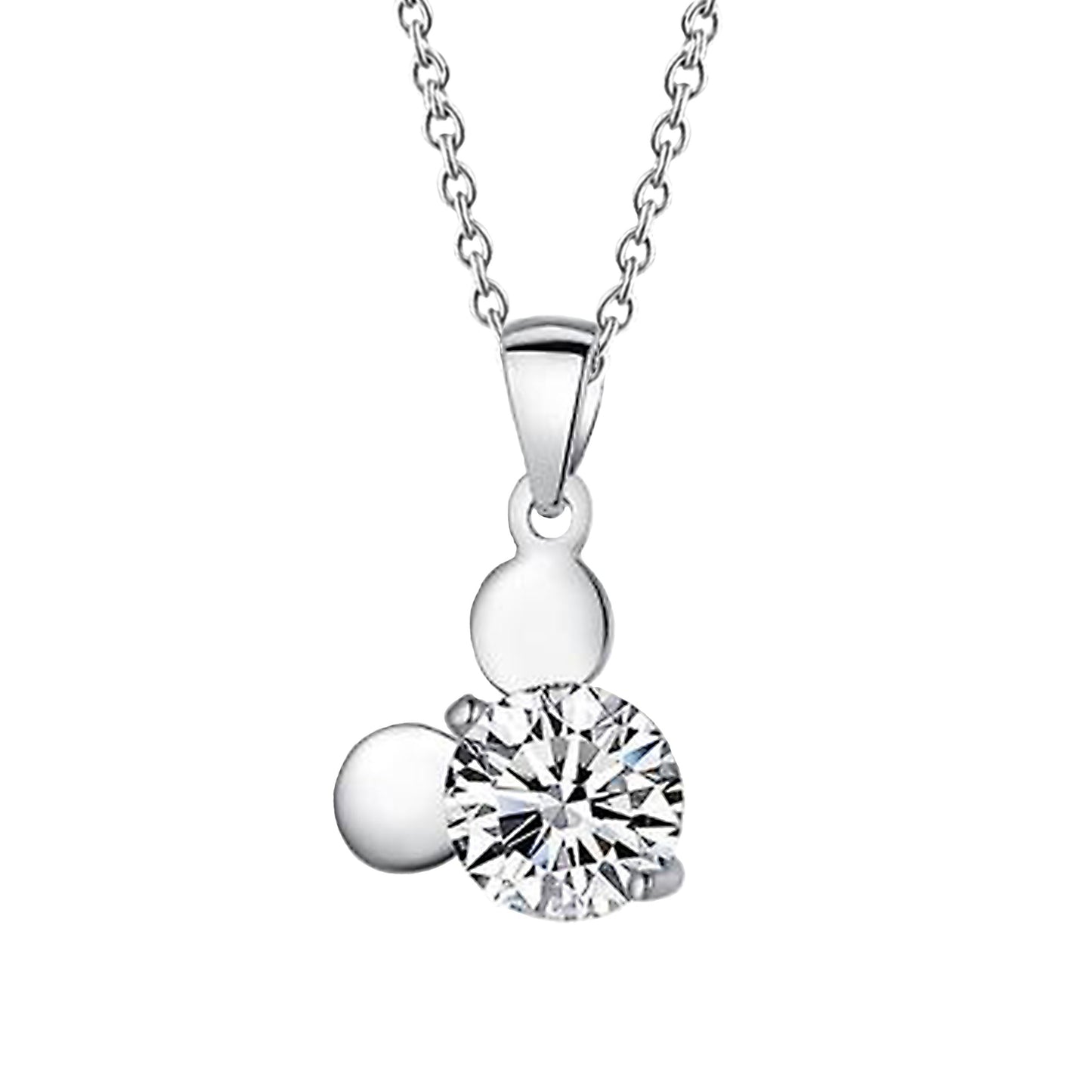 Round Brilliant Cut Lab Grown Diamond Pendant Necklace 2.50 Carat White Gold 14K