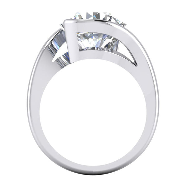 5 Carat Solitaire Diamond Ring F VS1 Open Side View