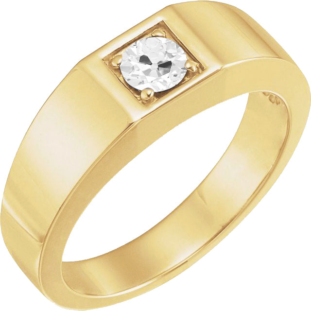 1.50 Carat Round Brilliant Diamond Old Cut Engagement Ring