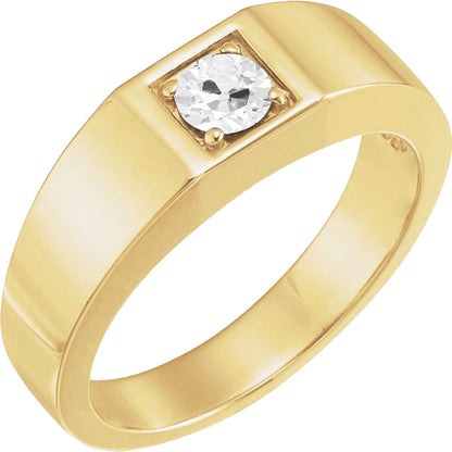 1.50 Carat Round Brilliant Diamond Old Cut Engagement Ring