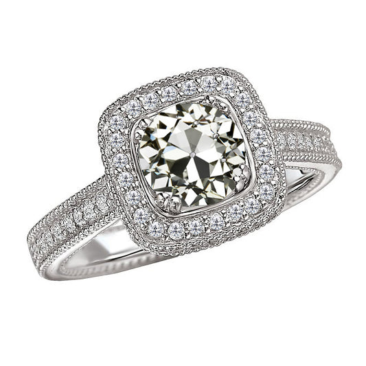 natural round diamond 3ct ring front view