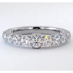 Round Comfort Fit Graduated Natural Earth Mined Diamond Band 1.75 Carats