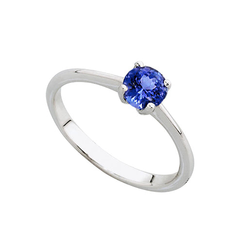 Solitaire Tanzanite Wedding Ring  White Gold